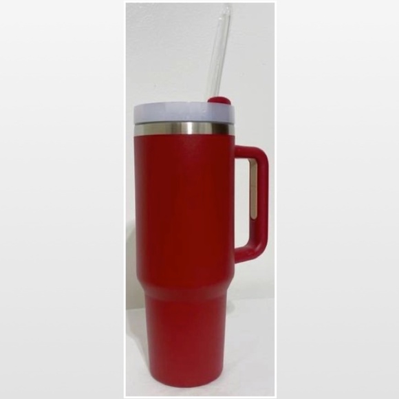 New Tumbler POSHBABE Red White Large 40oz Travel Mug Thermos Cup - Picture 9 of 16